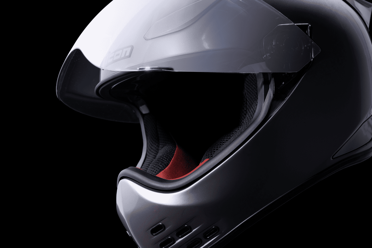 Icon-Domain-Cornelius-Full-Face-Motorcycle-Helmet-Silver-open-visor-view