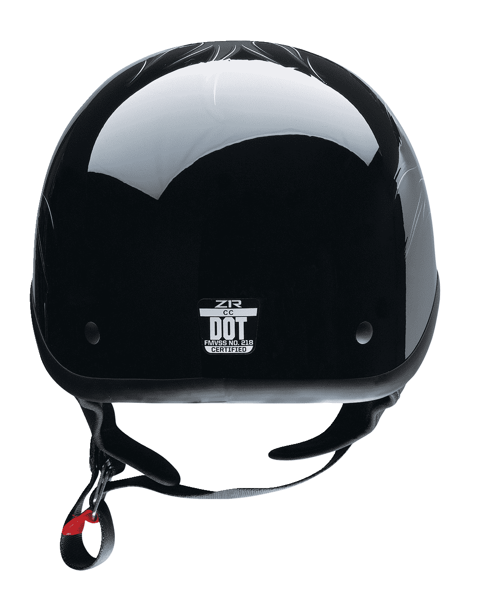 Z1R-CC-Beanie-Hellfire-Half-Face-Motorcycle-Helmet-Grey-rear-view