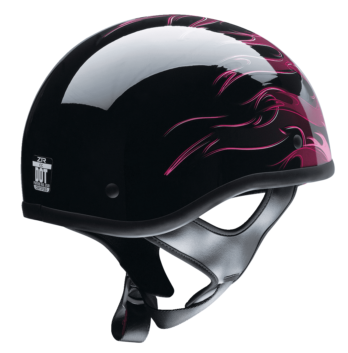 Z1R-CC-Beanie-Hellfire-Half-Face-Motorcycle-Helmet-pink-rear-side-view