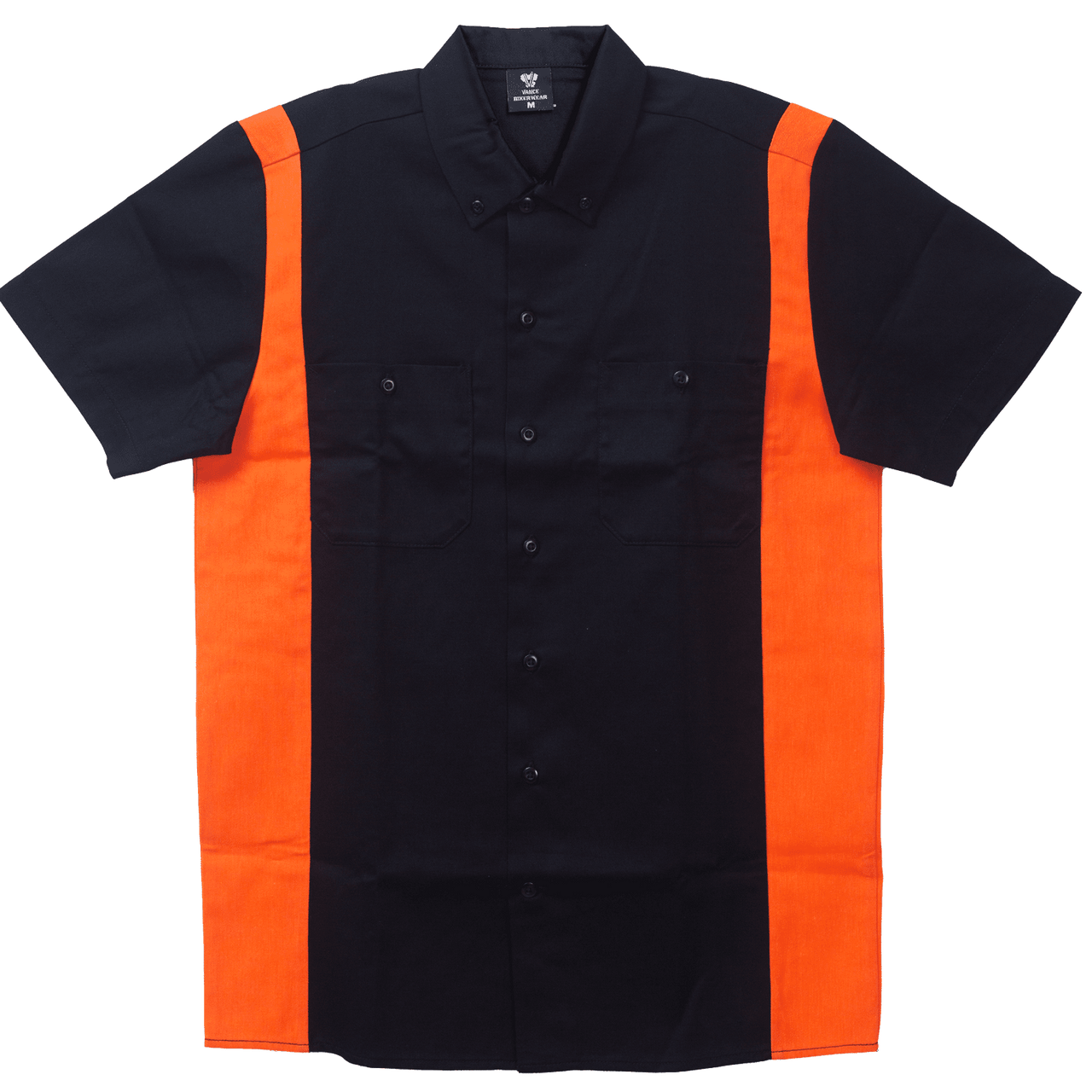 Vance-VB771BO-Mens-Work-Shirts-Black-with-Orange-Sides-main