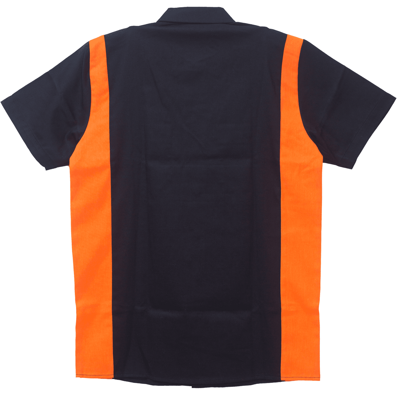 Vance-VB771BO-Mens-Work-Shirts-Black-with-Orange-Sides-Rear-View