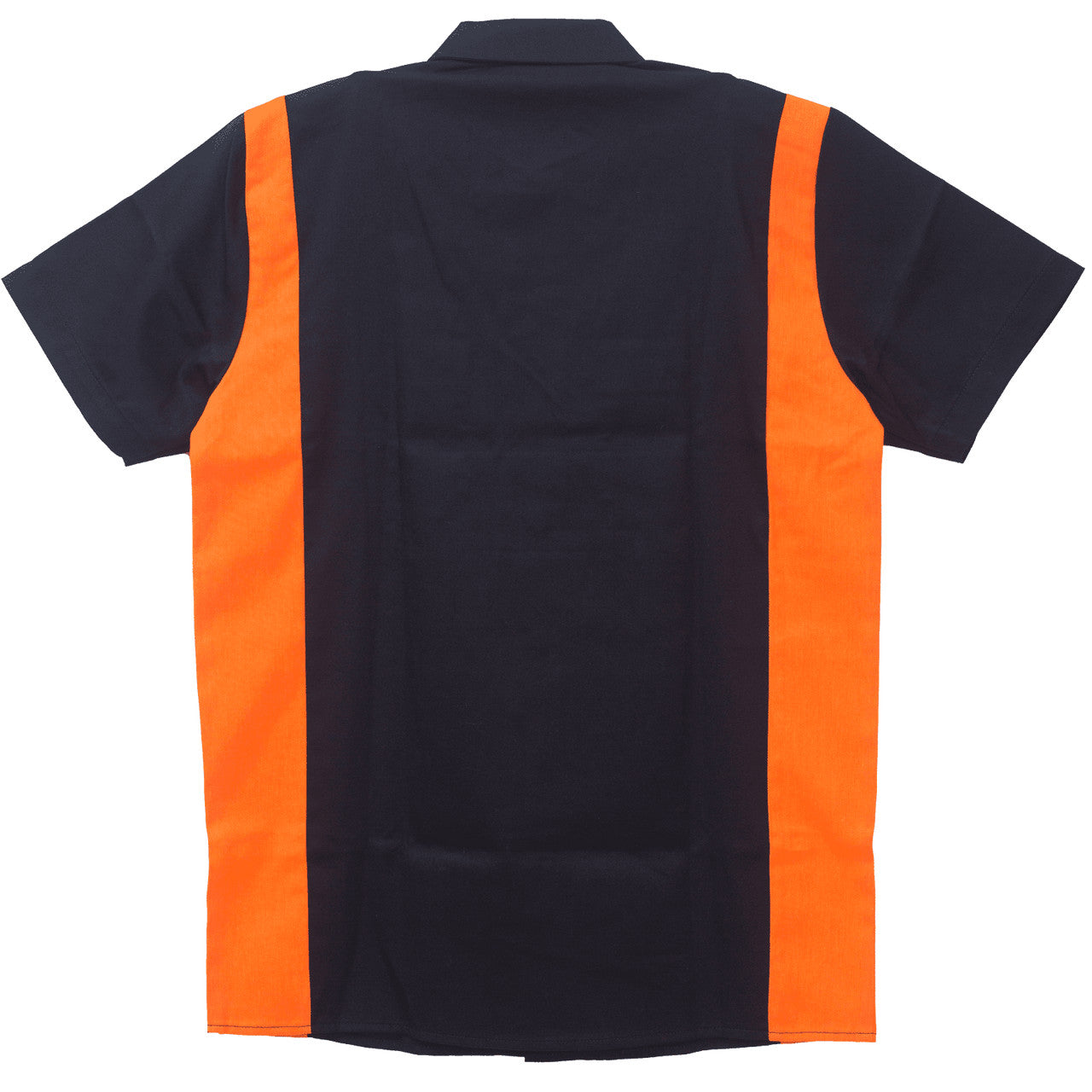 Vance Men's Button Front Garage Mechanics Shirt - Black/Orange - Black