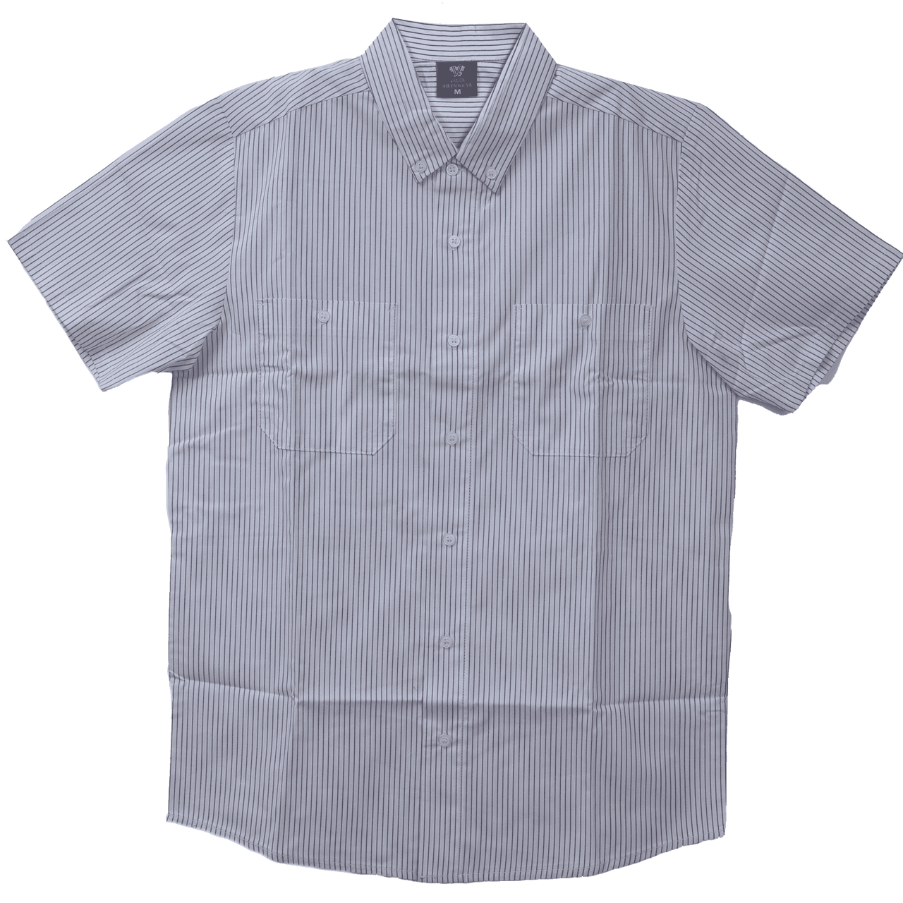 Vance-VB775WG-Mens-White-Work-Shirts-Grey-Strips-main