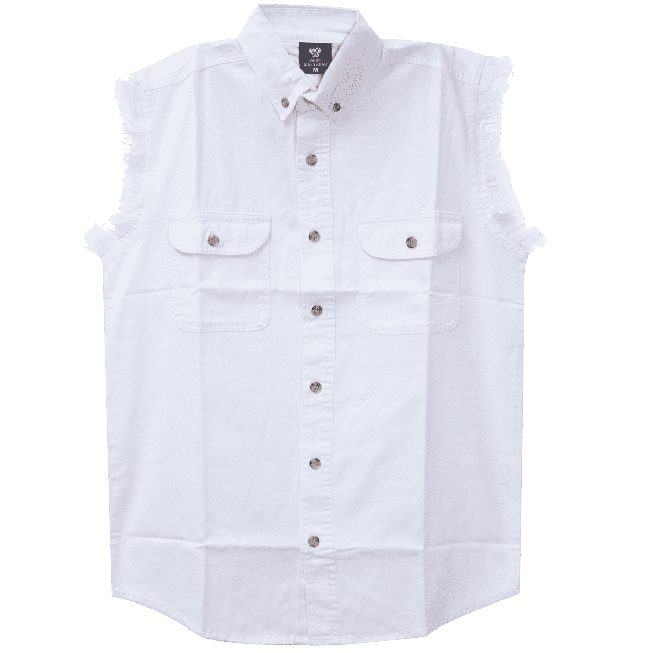 Vance-VB704-Mens-Biker-Motorcycle-White-Cut-Off-Sleeveless-Shirt-main