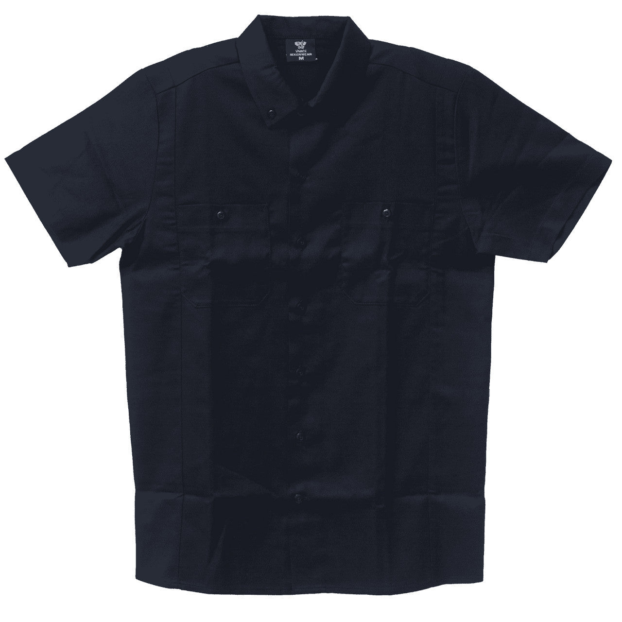 Vance Men's Button Front Garage Mechanics Shirt - Black