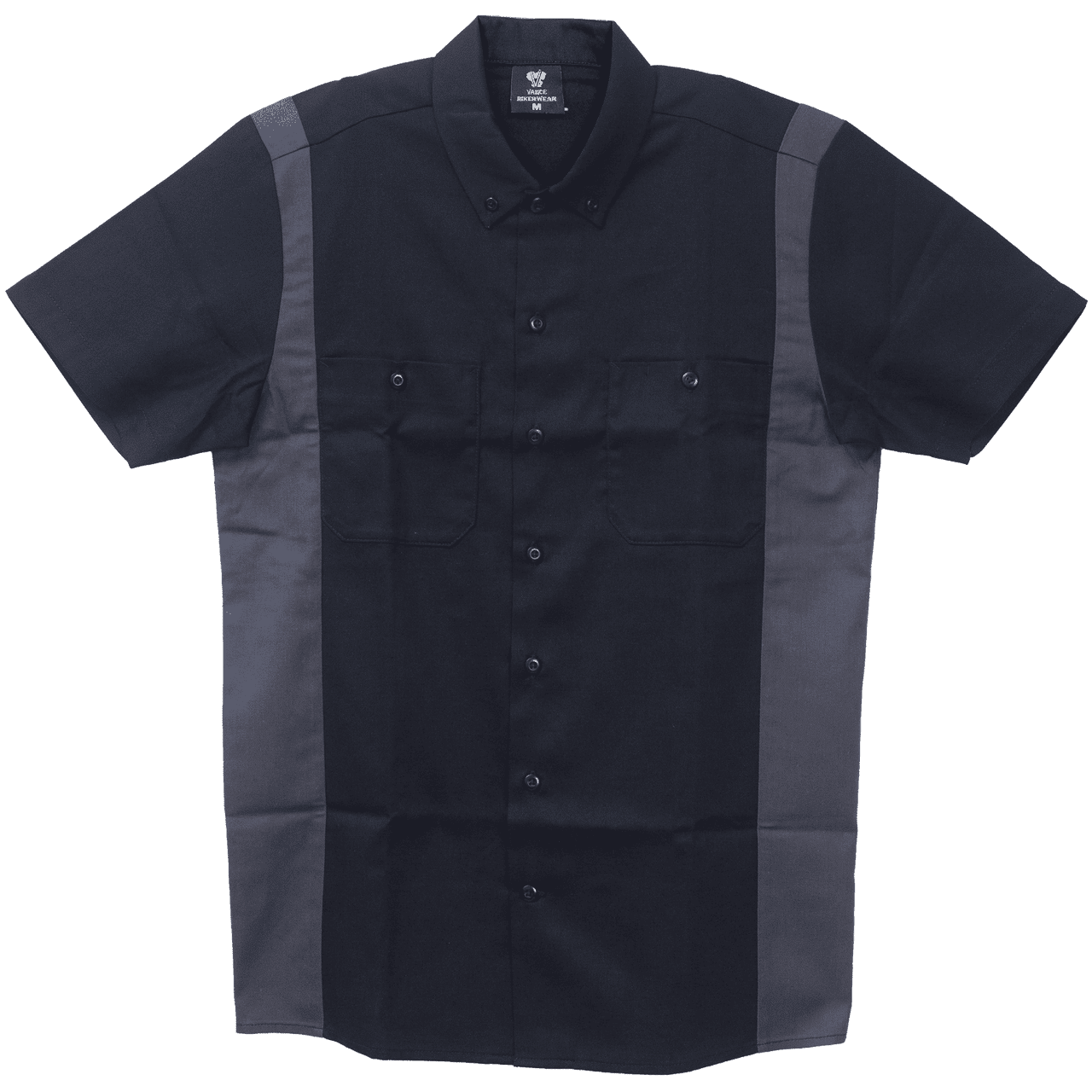 Vance-VB771BG-Mens-Work-Shirts-Black-with-Grey-sides-main