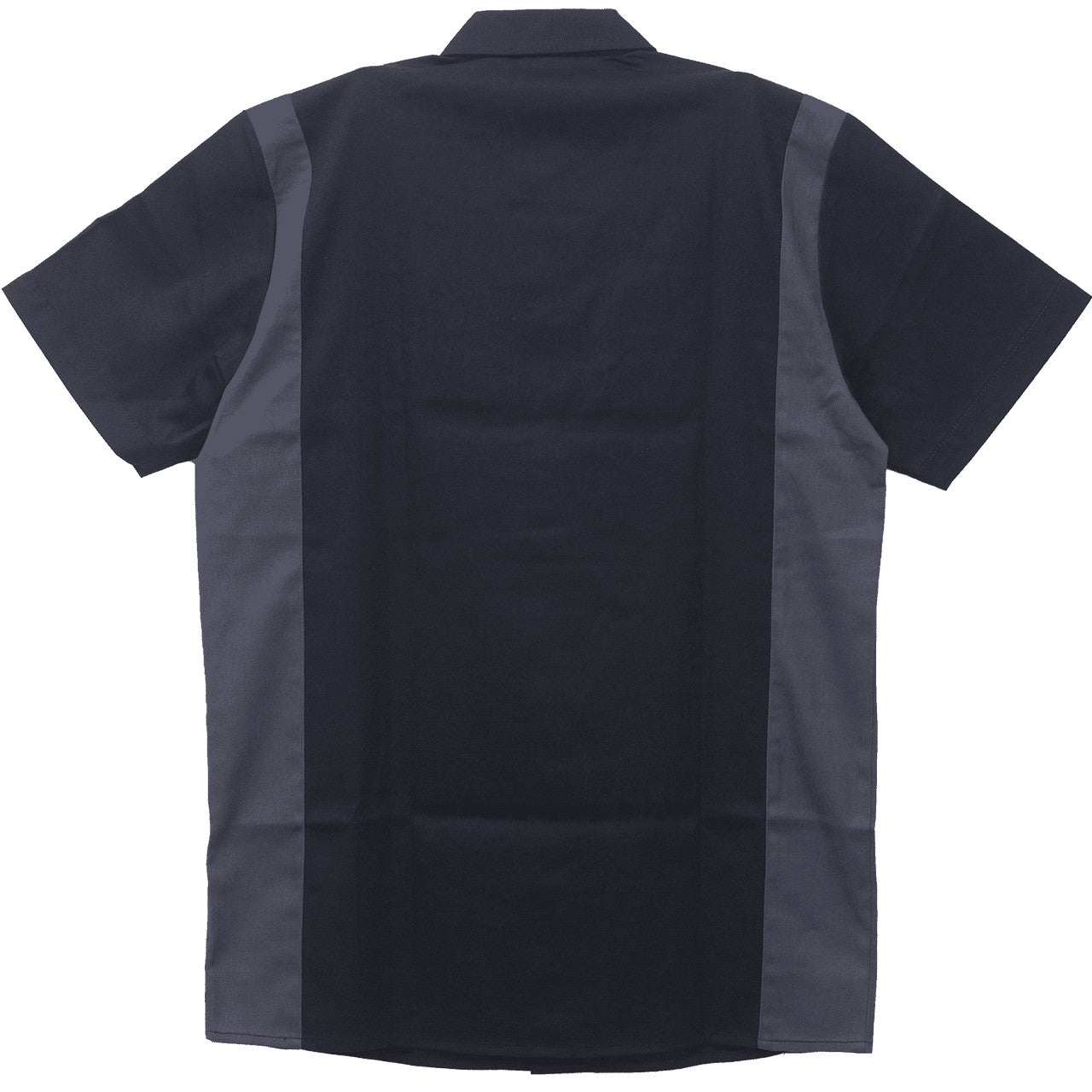 Vance Men's Button Front Garage Mechanics Shirt - Black/Grey - Back