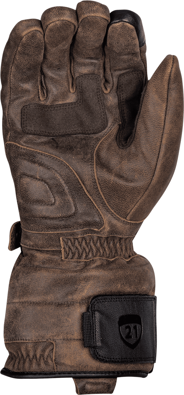 Highway-21-Radiant-Brown-Heated-Leather-Motorcycle-Gloves-plam-view