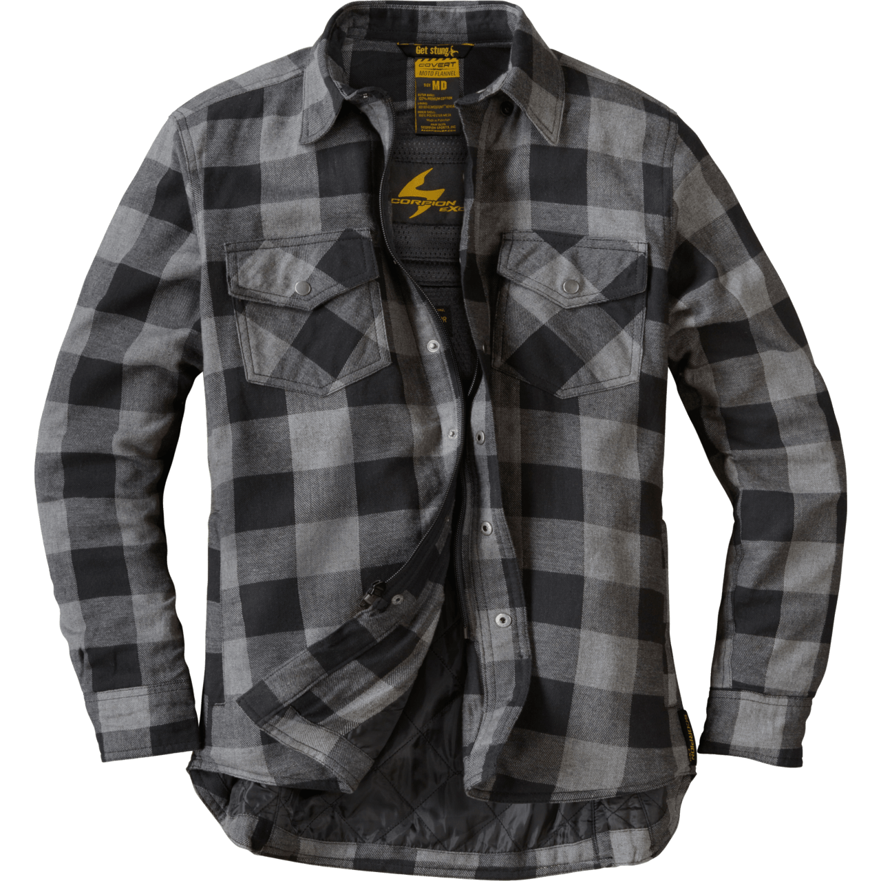 Scorpion-Exo-Womens-Covert-Flannel-Riding-Shirt-back-grey-main