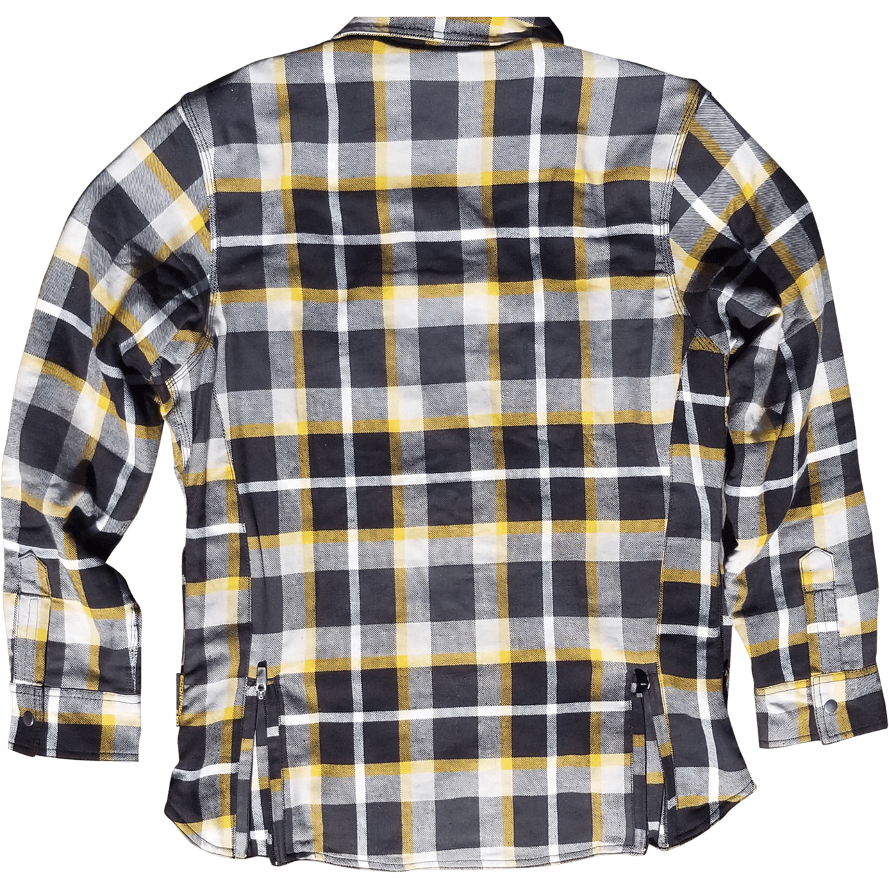 Scorpion-Exo-Womens-Covert-Flannel-Riding-Shirt-white-yellow-back-view