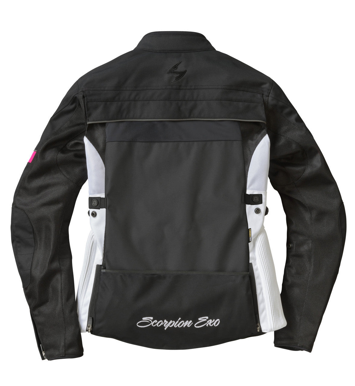 Scorpion-Exo-Womens-Cargo-Air-Riding-Jacket-Pink-Layflat-Back-BagDeployed