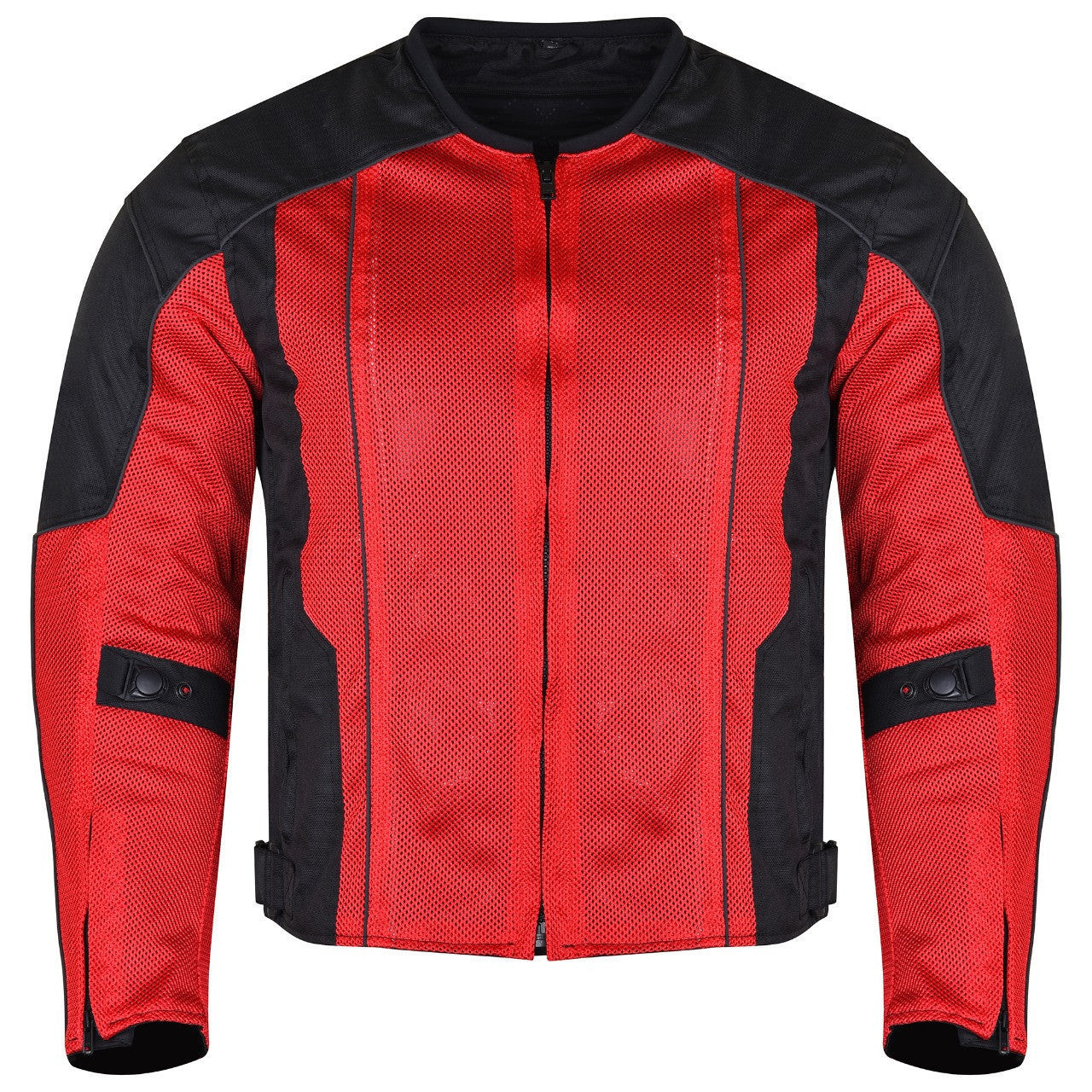 Vance-VL1627RB-Mens-Red-Black-Advanced-3-Season-Mesh-Textile CE-Armor-Motorcycle-Jacket-front-view