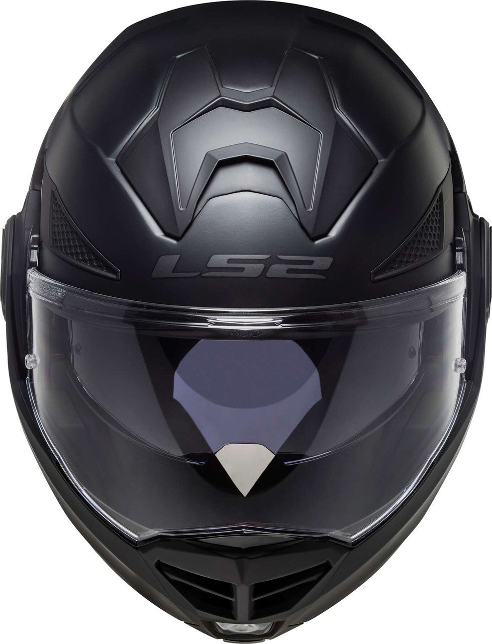 LS2-Advant-X-Solid-Modular-Motorcycle-Helmet-Sunshield-matte-black-front-view