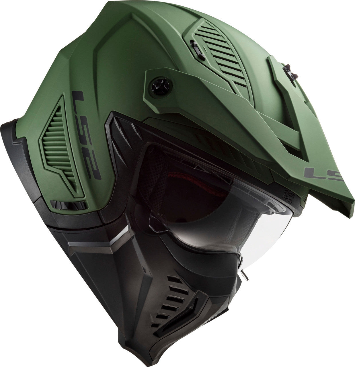 LS2-Drifter-Solid-Open-Face-Motorcycle-Helmet-Sunshield-green-side-view