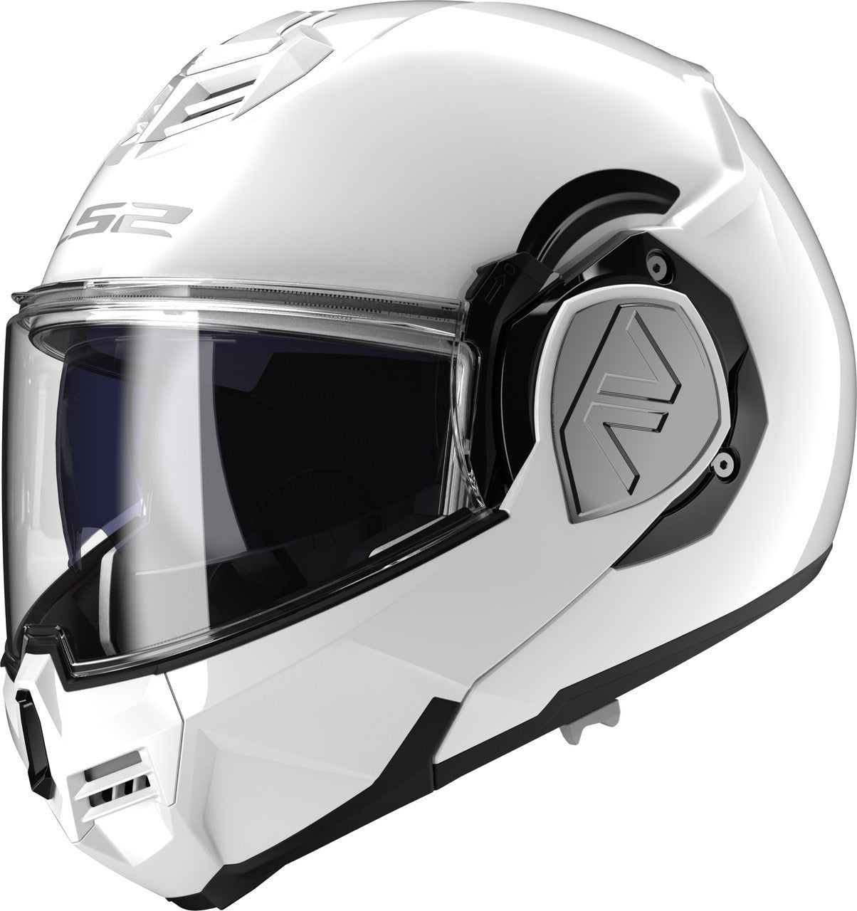 LS2-Advant-Gloss-White-Solid-Modular-Motorcycle-Helmet-With-Sunshield