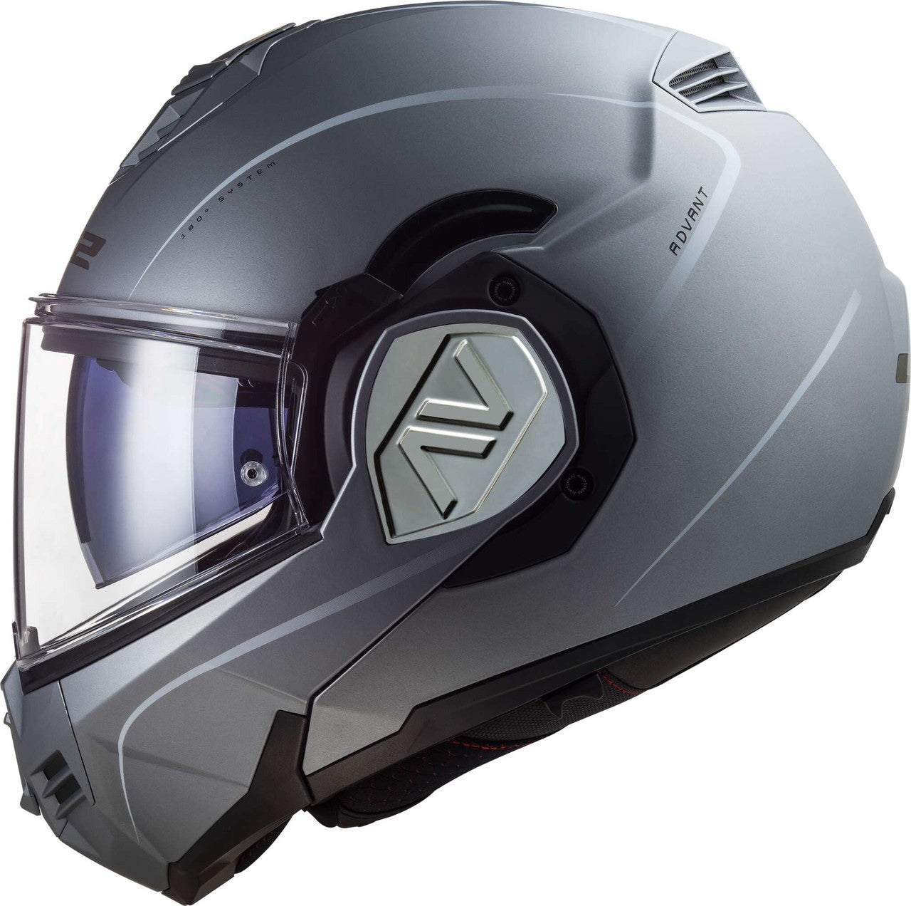 LS2-Advant-Special-Matte-Silver-Modular-Motorcycle-Helmet-With-Sunshield-side-view