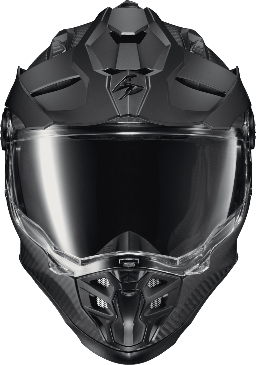 Scorpion-EXO-XT9000-Carbon-Full-Face-Motorcycle-Helmet-Matte-Black-front-view