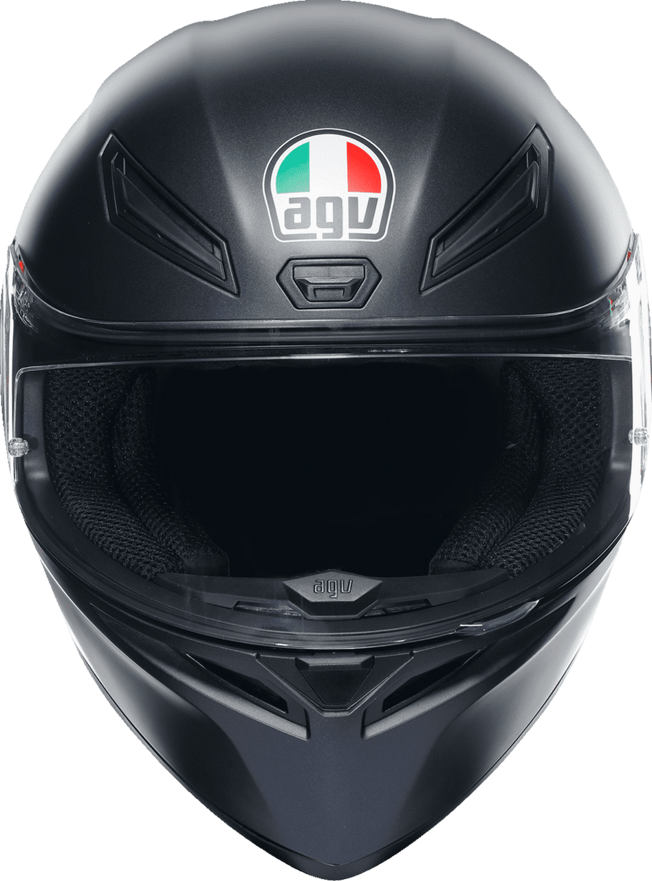 AGV-K1-S-Solid-Full-Face-Motorcycle-Helmet-matte-black-front-veiw