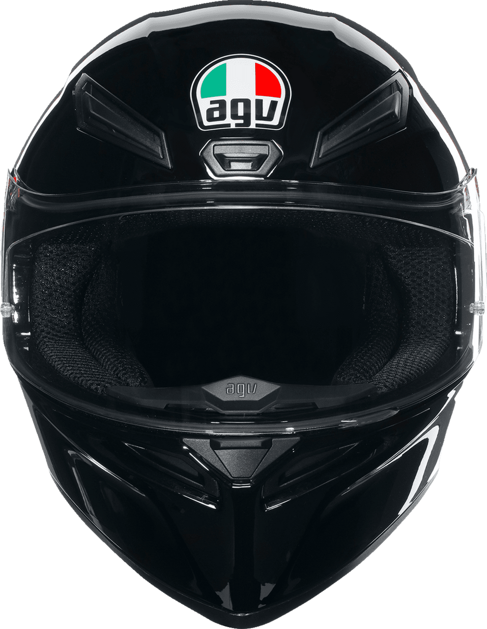 AGV-K1-S-Solid-Full-Face-Motorcycle-Helmet-black-front-view