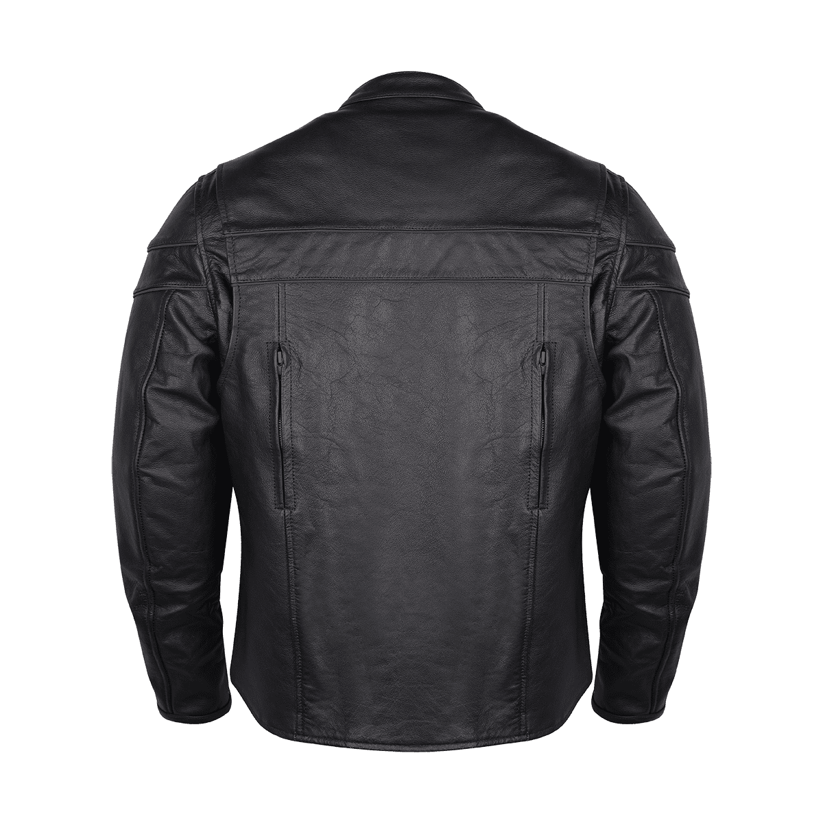 High-Mileage-Mens-HMM531-Cruiser-Leather-Motorcycle-Jacket-back-view