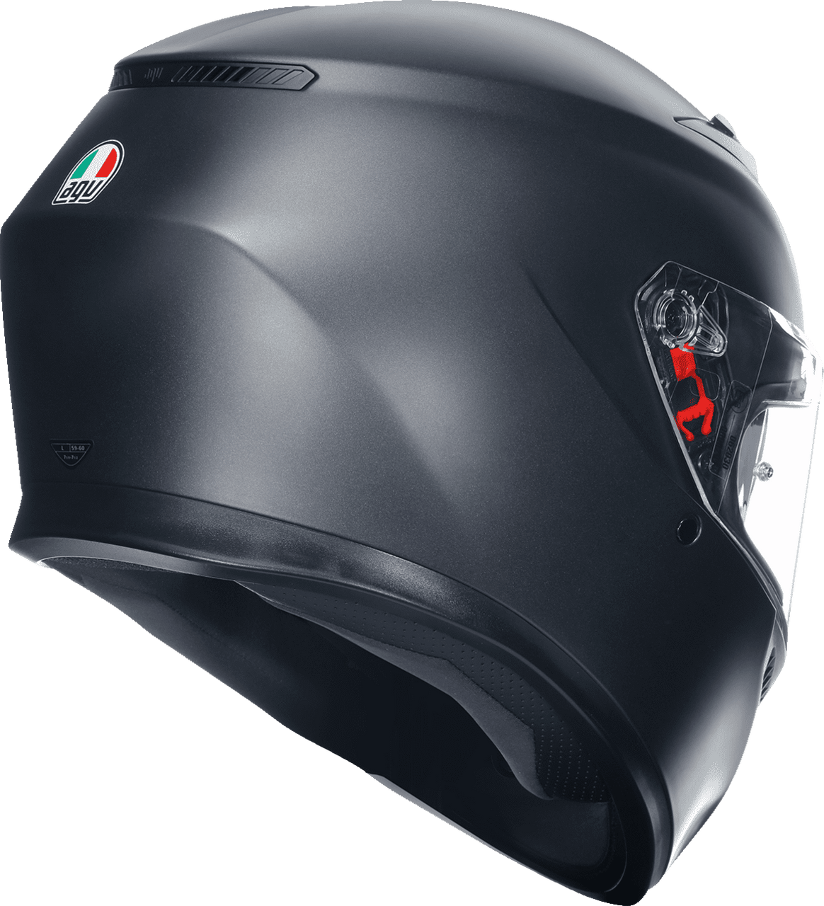 AGV-K3-Mono-Solid-Full-Face-Motorcycle-Helmet-matte-black-back-side-view