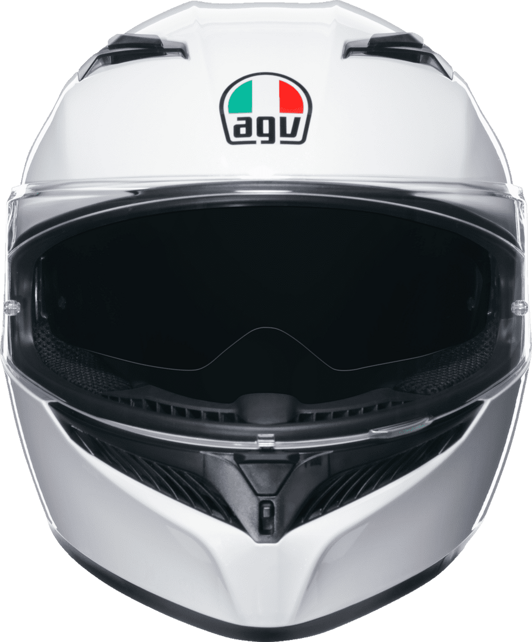 AGV-K3-Mono-Solid-Full-Face-Motorcycle-Helmet-white-front-view