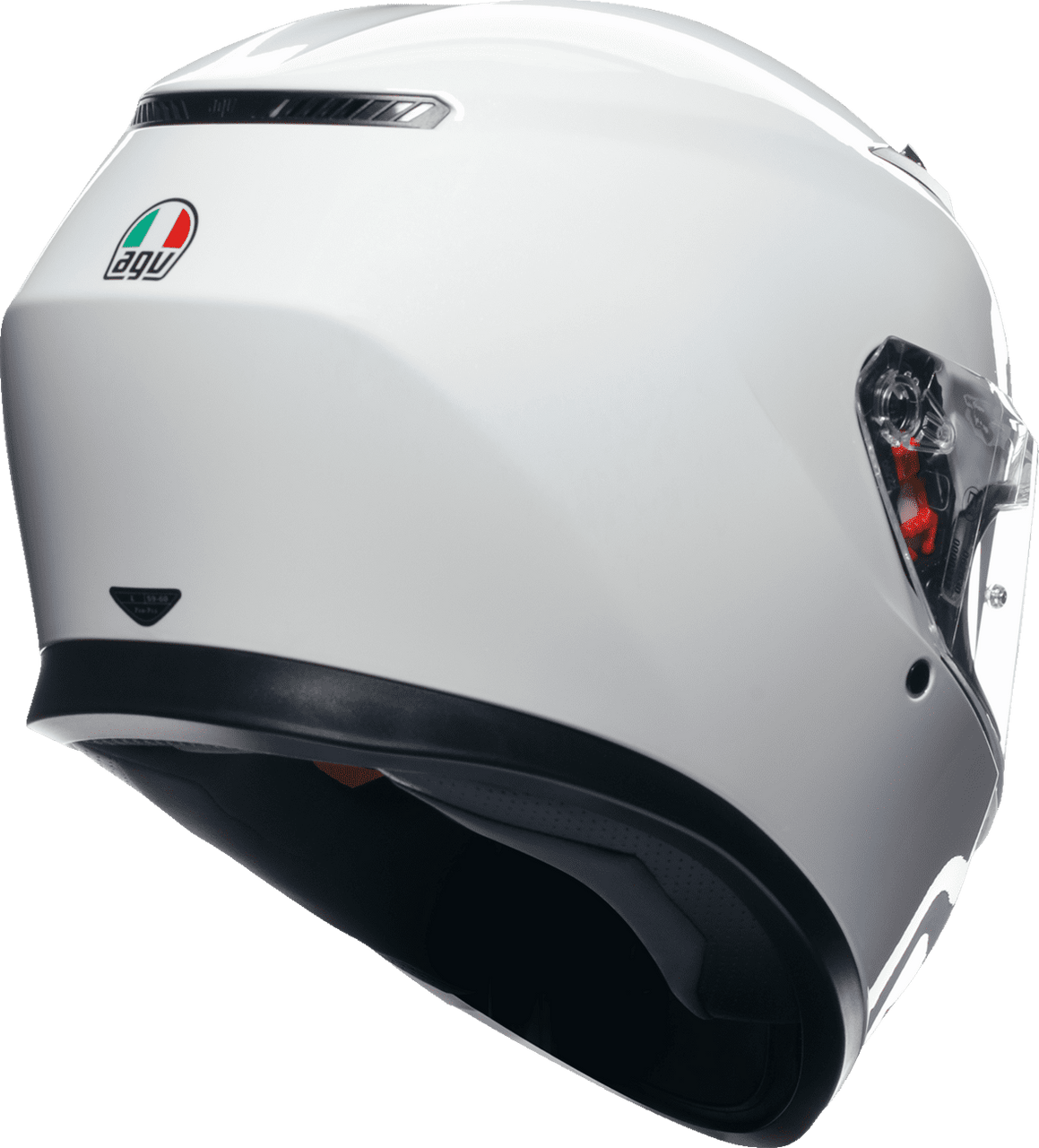 AGV-K3-Mono-Solid-Full-Face-Motorcycle-Helmet-white-back-side-view