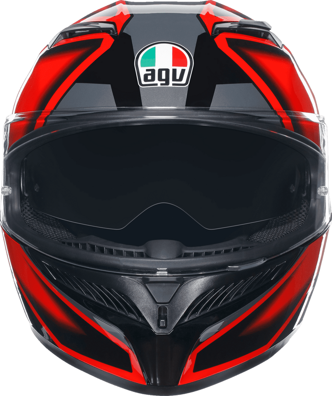 AGV-K3-Compound-Full-Face-Motorcycle-Helmet-Black-Red-front-view