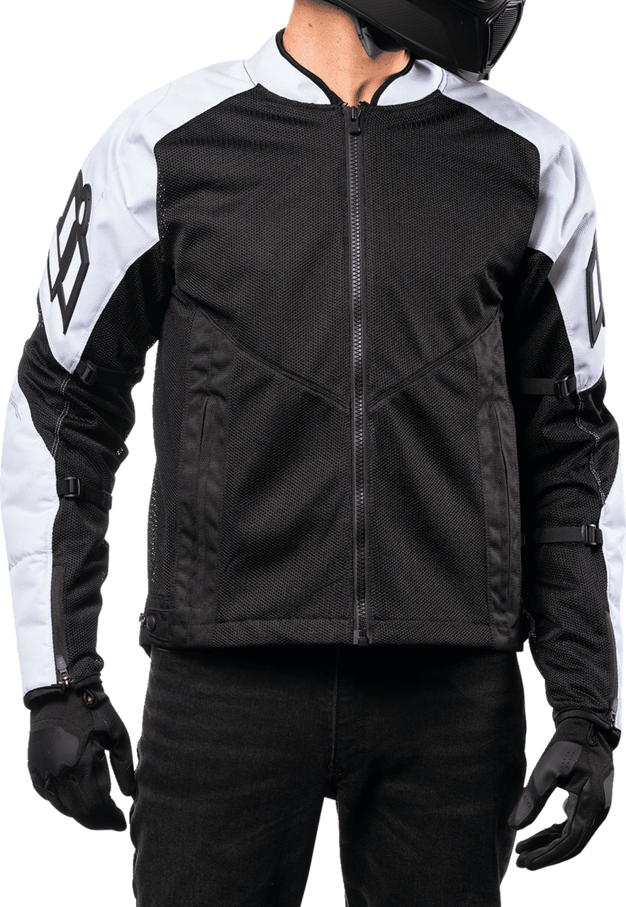 Icon-Mens-Mesh-AF-Motorcycle-Jacket-Black/white-fit-detail-view