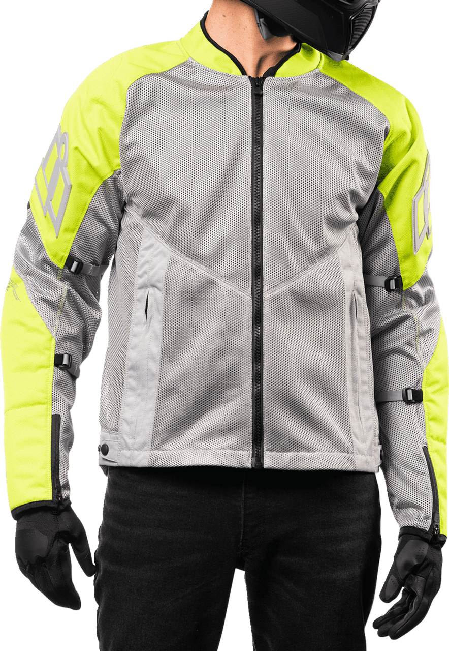 Icon-Mens-Mesh-AF-Motorcycle-Jacket-grey/hi-viz-fit-detail-view