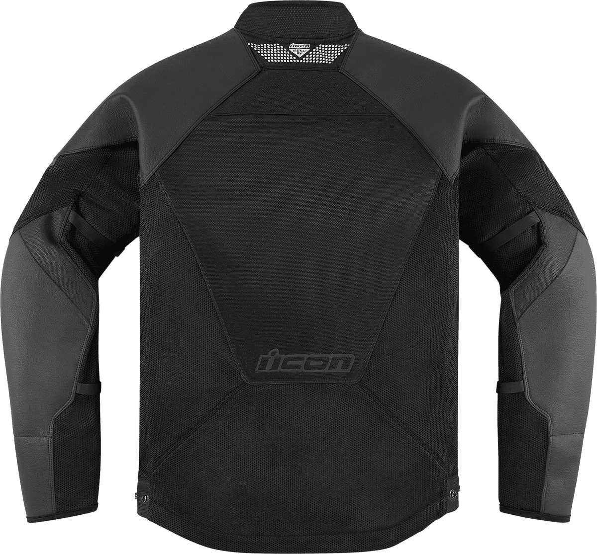 Icon-Mens-Mesh-AF-Leather-Motorcycle-Jacket-Black-back-view