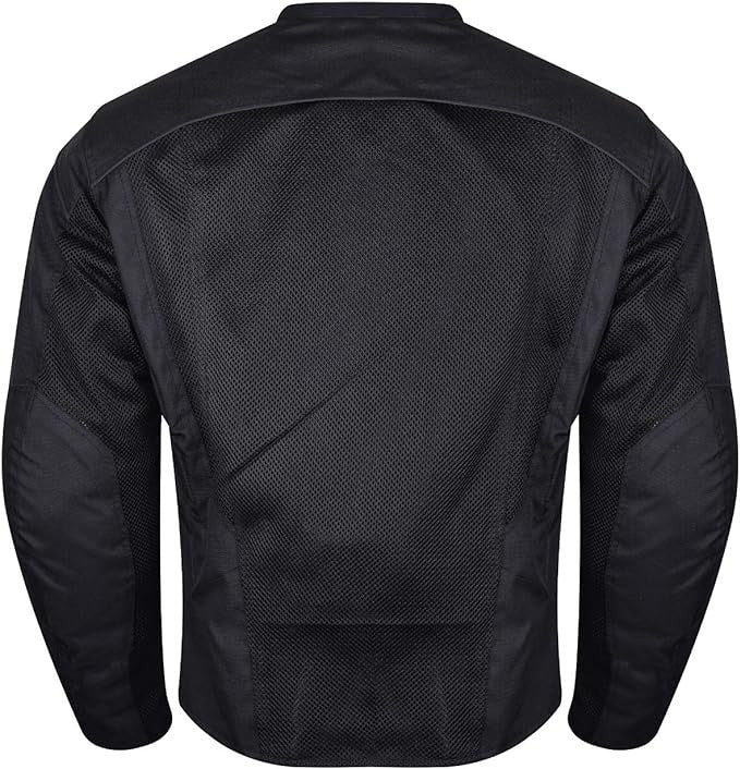 Vance-VL1627B-Mens-Black-Advanced-3-Season-Mesh-Textile-CE-Armor-Motorcycle-Jacket-back-view