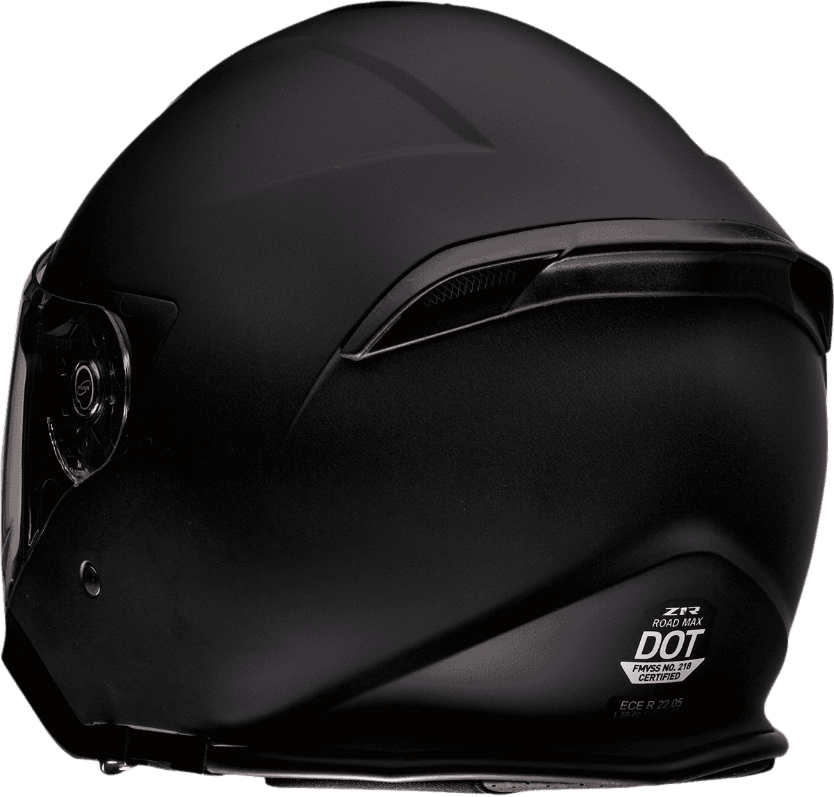 z1r-road-maxx-2-0-open-face-motorcycle-helmet-flat-black-back-view