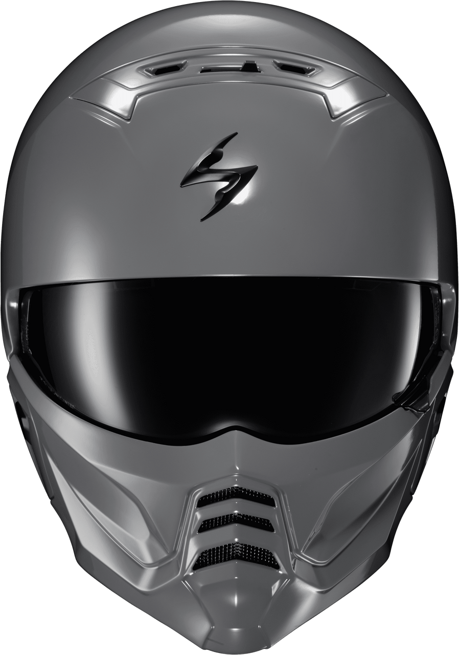 Scorpion-EXO-Covert-2-Solid-Open-Face-Motorcycle-Helmet-grey-front-view