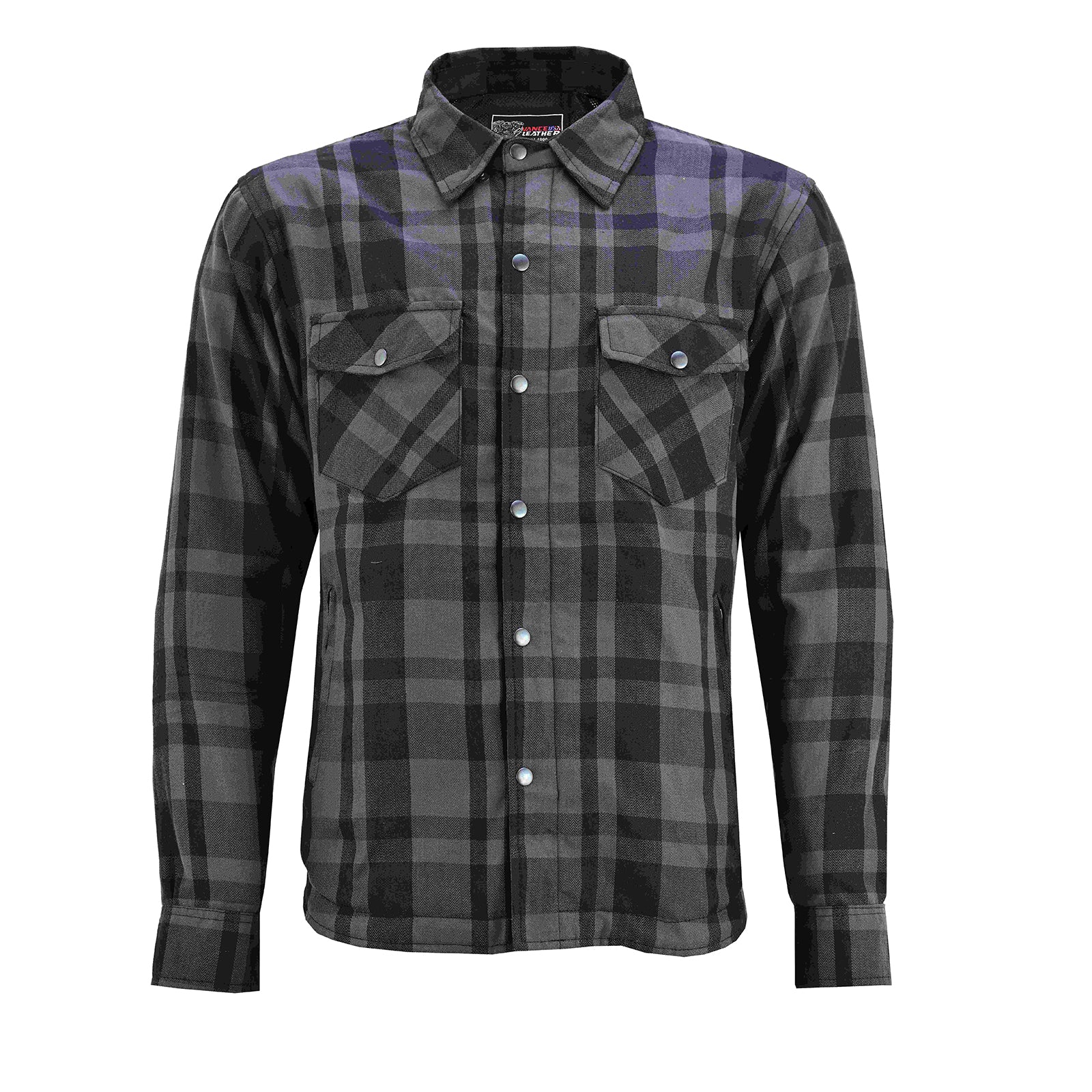 Men’s Armored Motorcycle Flannel Shirt, Armor Reinforced with Kevlar by DuPont