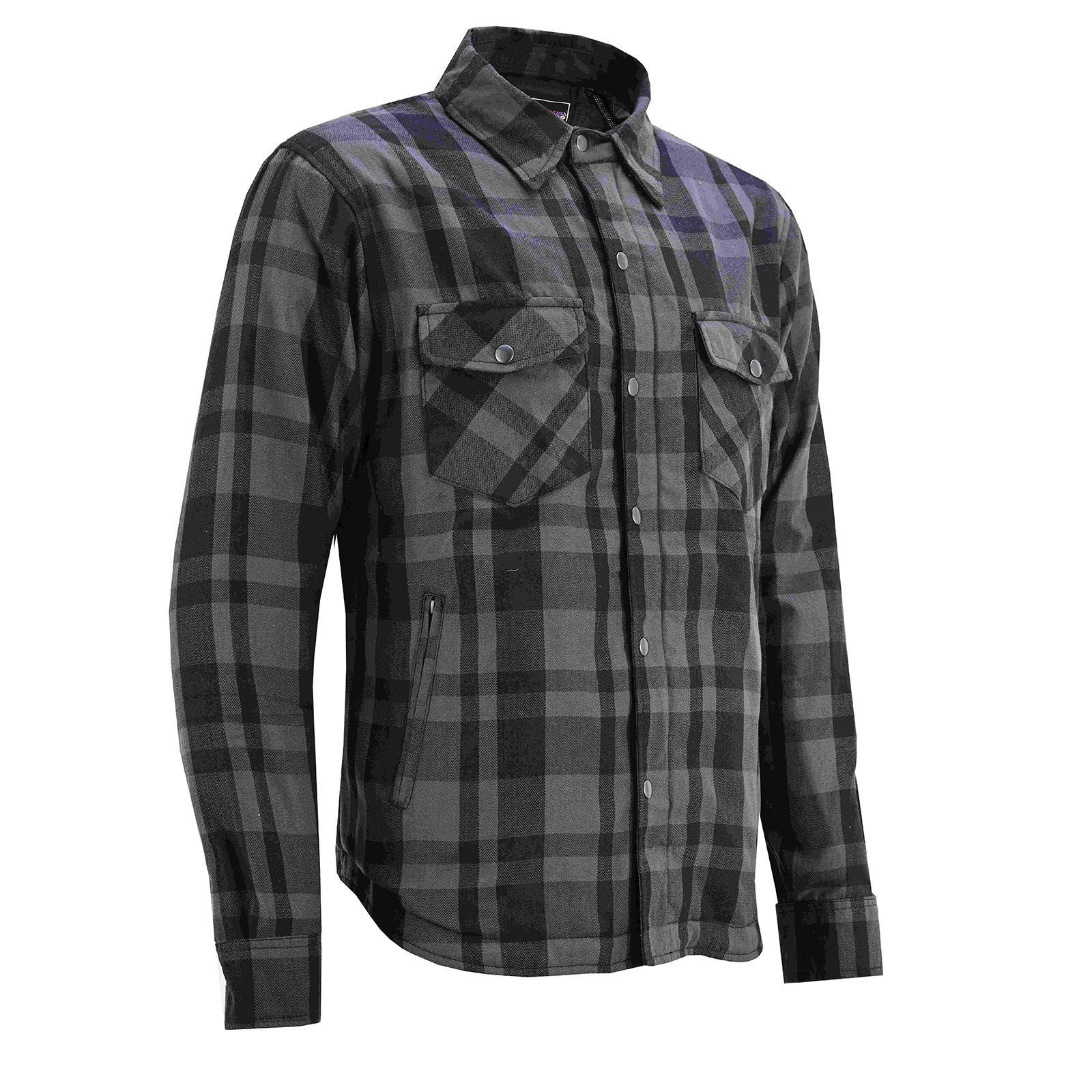 Men’s Armored Motorcycle Flannel Shirt, Armor Reinforced with Kevlar by DuPont