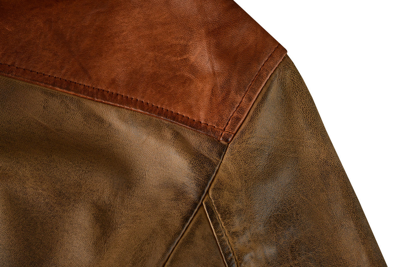 mens-sheep-waxed-two-tone-austin-brown-leather-jacket-closeup-4