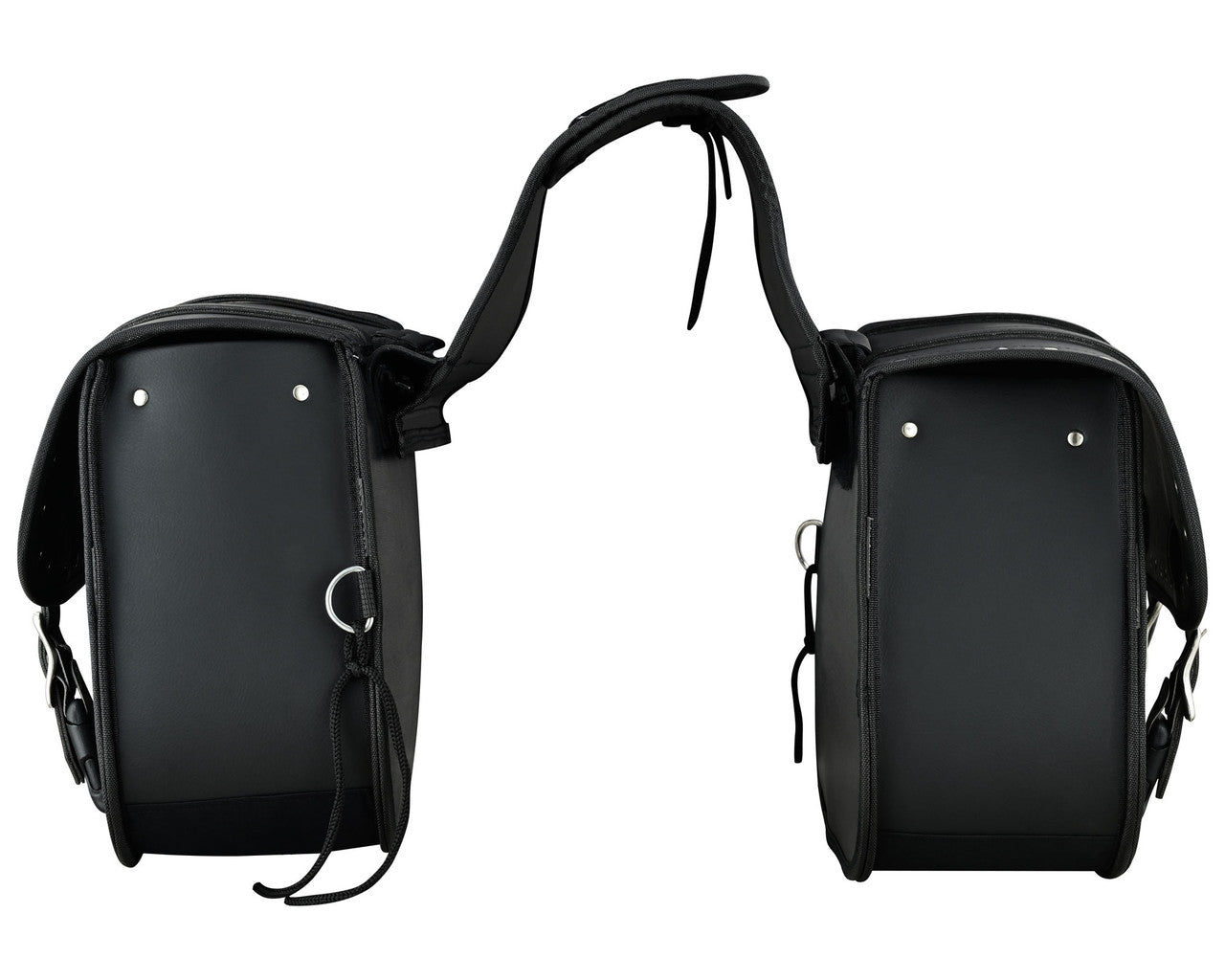 Vance Studded Motorcycle Saddlebags 30L Water-Resistant, Reinforced PVC - side