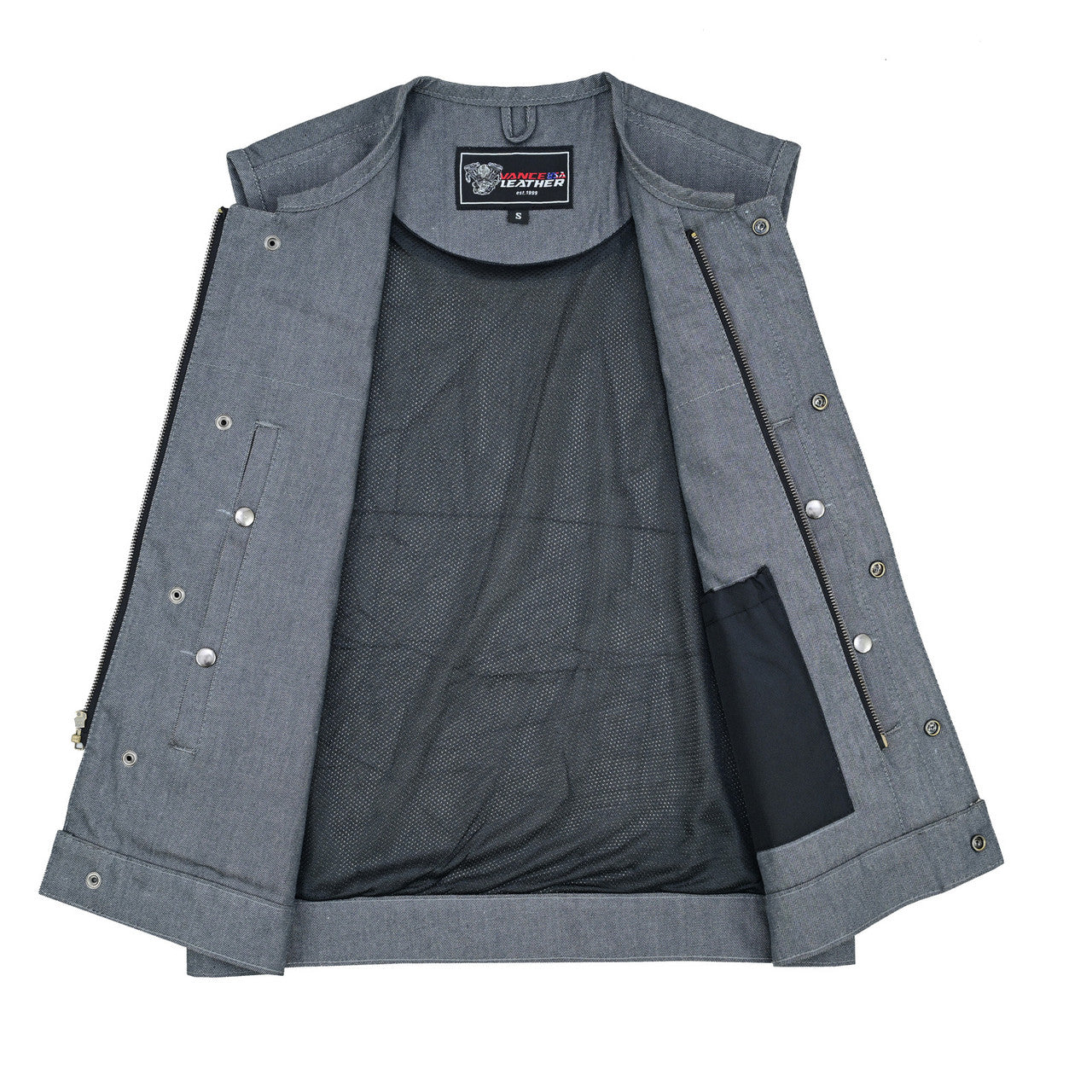 mens-grey-denim-collarless-club-vest-with-conceal-carry-pockets-fully-lined