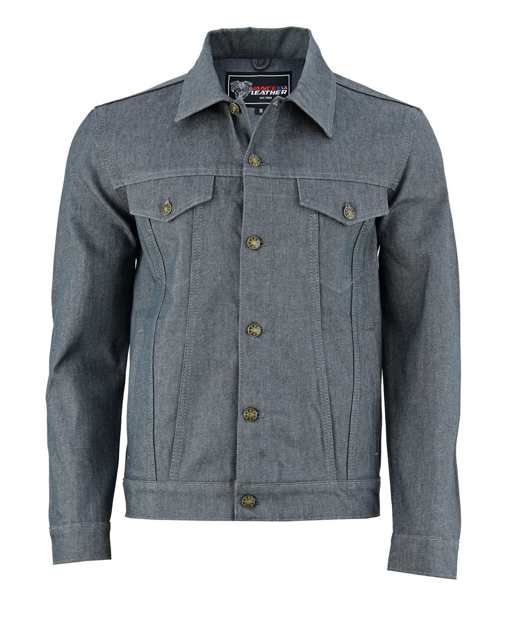 vance-mens-grey-heavy-duty-denim-button-front-motorcycle-jacket-jean-jacket-for-men-front-view