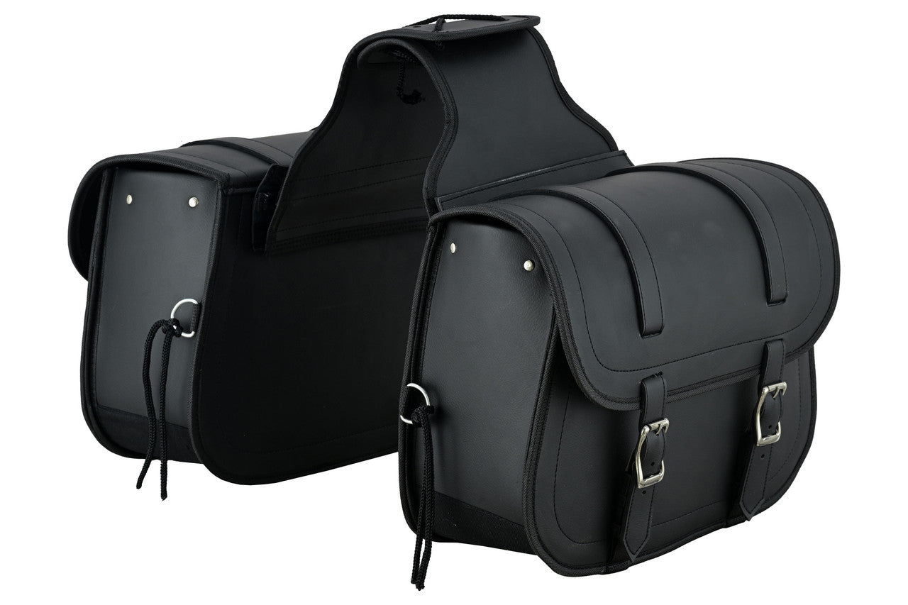 Vance Black Plain Motorcycle Saddlebags 30L Large Capacity - Main