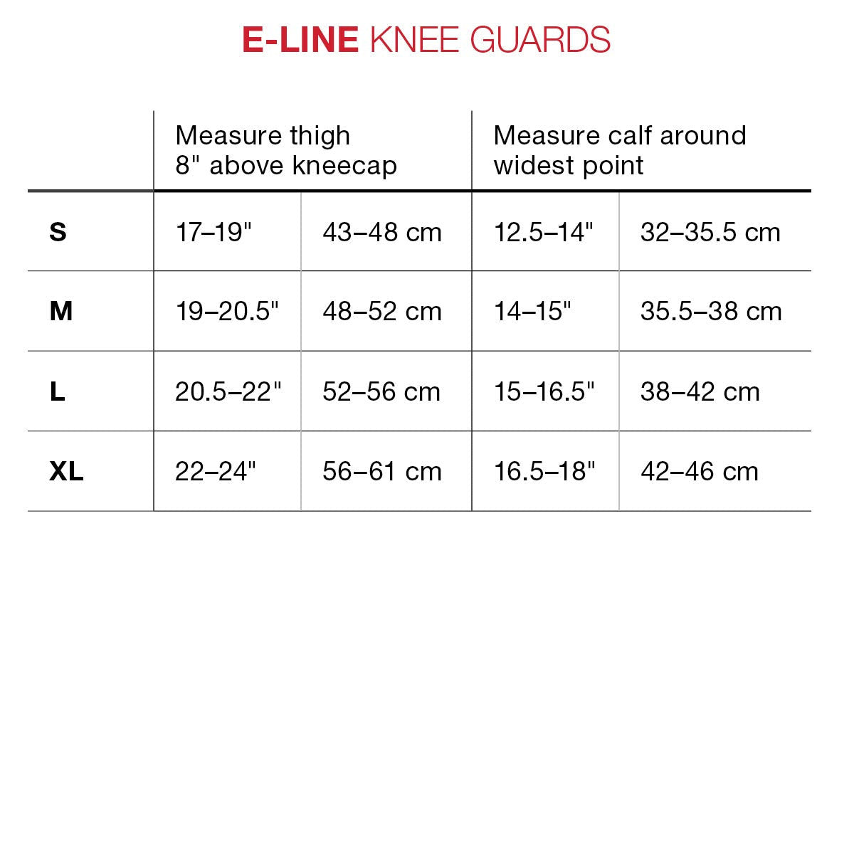 g-form-e-line-mountain-bike-knee-guards-size-chart