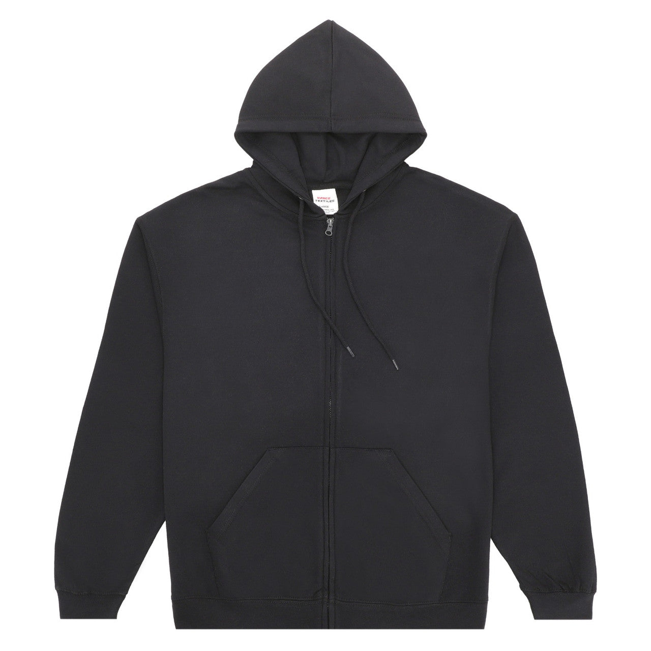 Vance-Unisex-60-40-Zip-Up-Hoodie-Black-Main