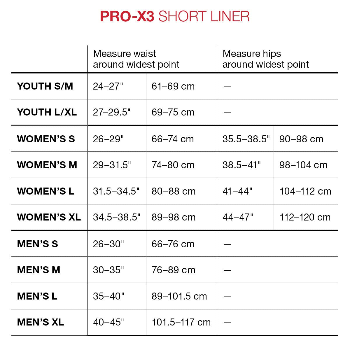 g-form-pro-x3-bike-liner-short-size-chart