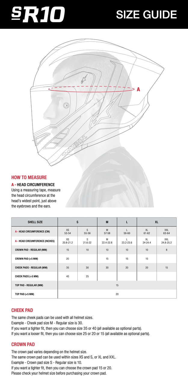 alpinestars-supertech-r10-element-full-face-motorcycle-racing-helmet-size-chart