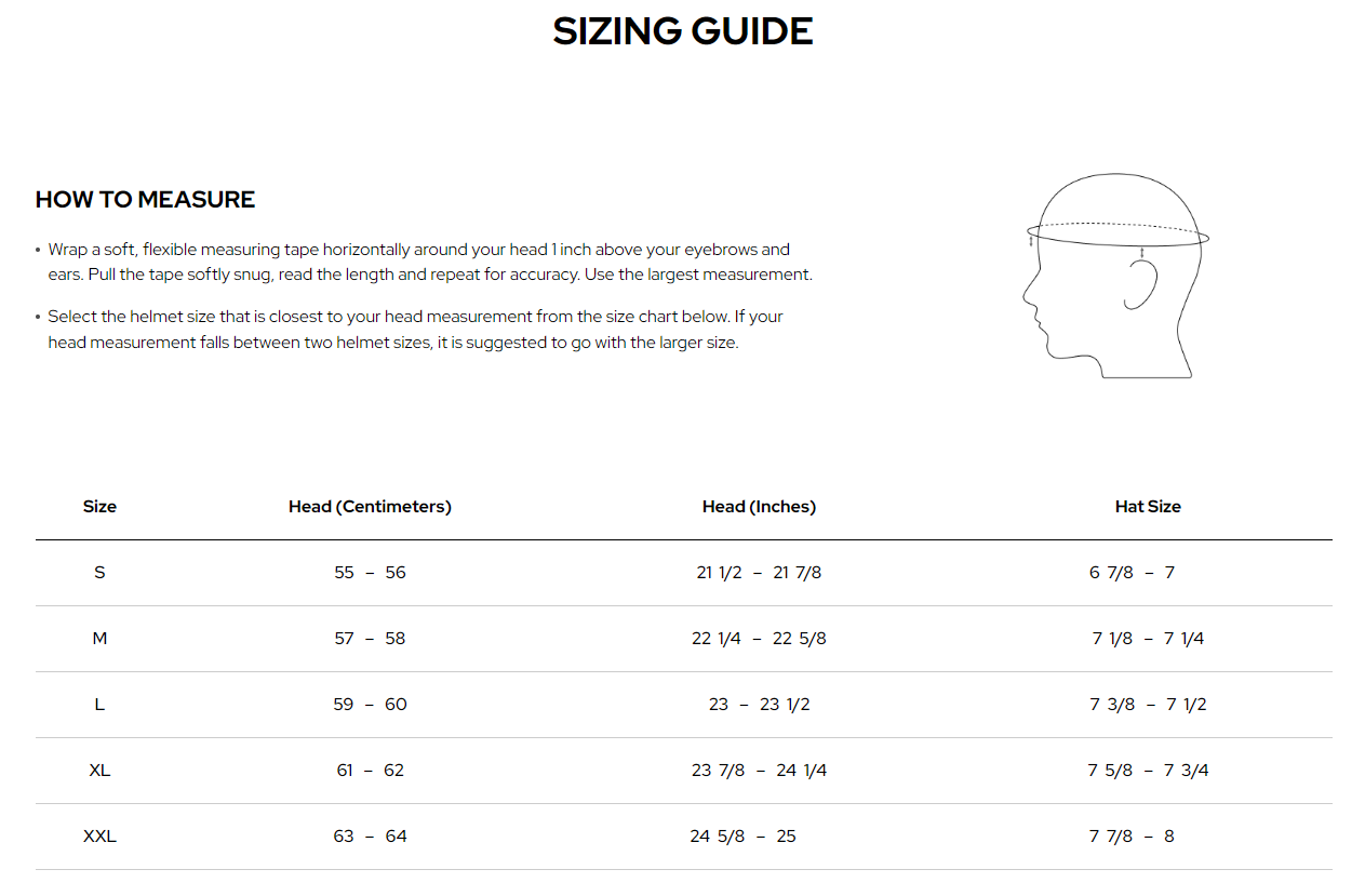 Sena-Impulse-Modular-Smart-Helmet-Sound-Harman-Kardon-size-chart