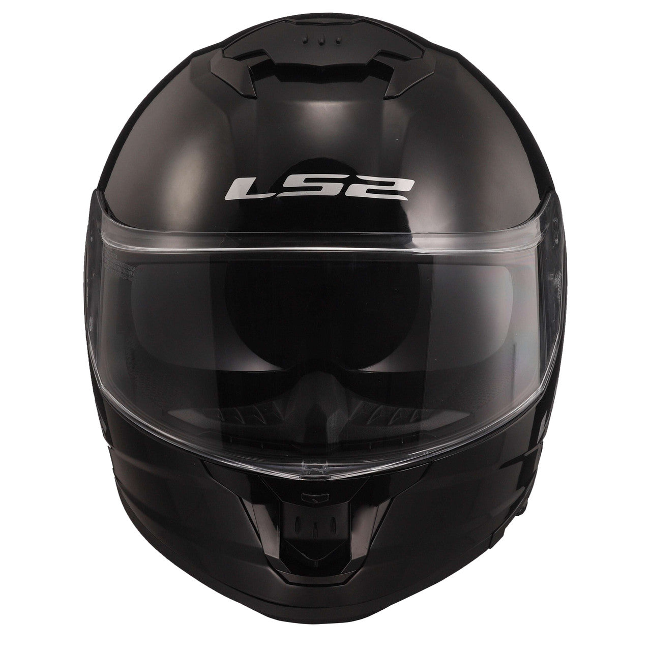 LS2-Stream II-Solid-Full-Face-Motorcycle-Helmet-Gloss-Black-front-view