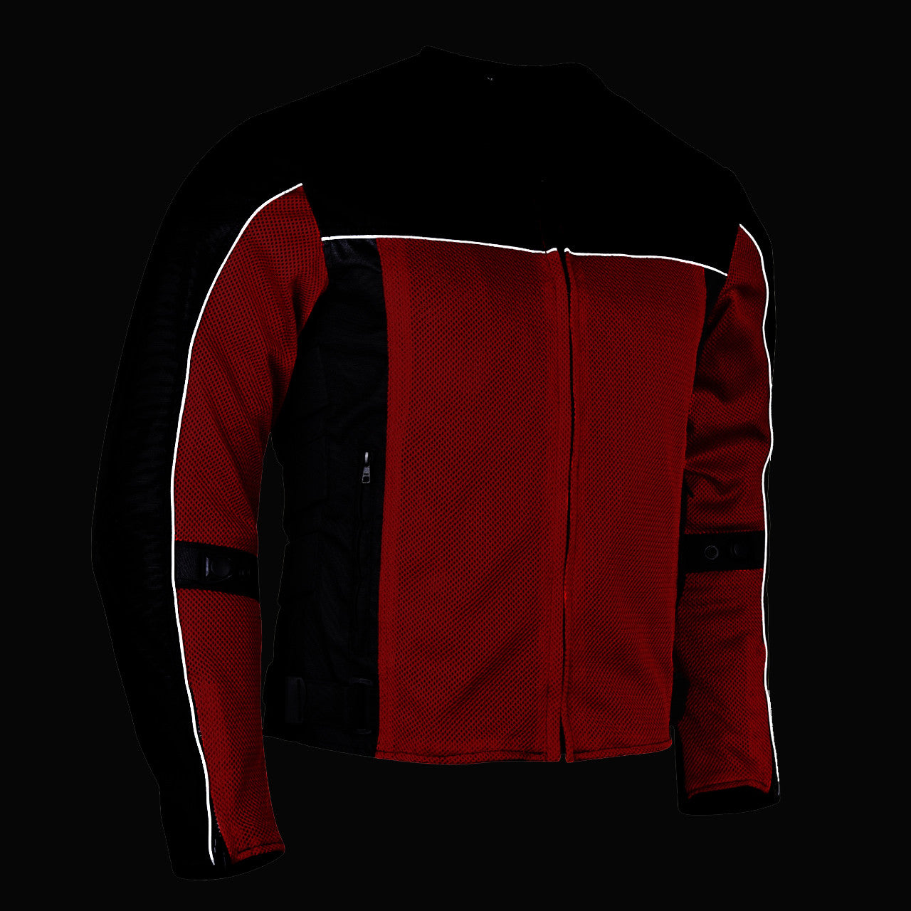 Advanced Vance VL1626 'Velocity' Waterproof 3-Season Mesh/Textile CE Armor Motorcycle Jacket - Night View