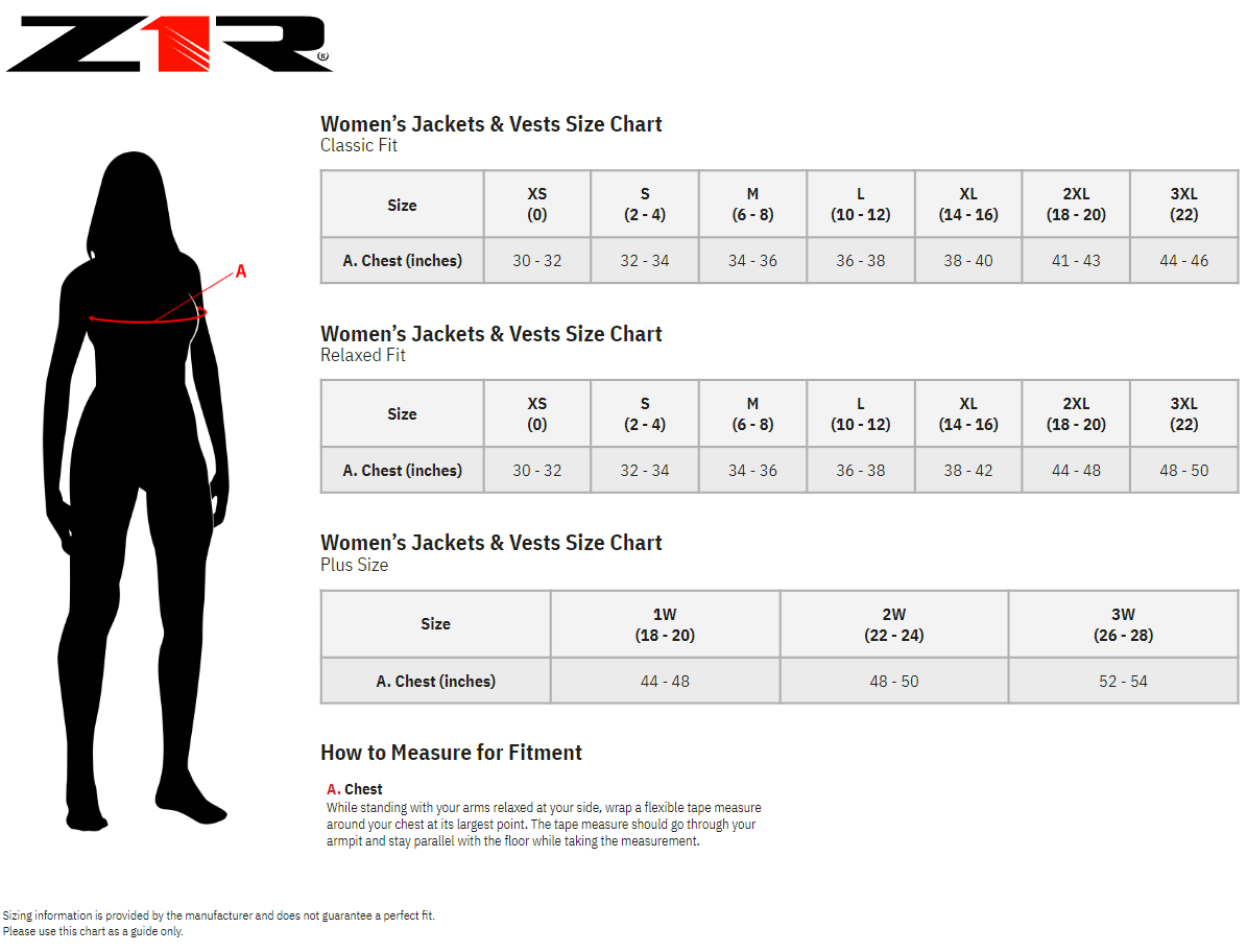 z1r-womens-jacket-size-chart