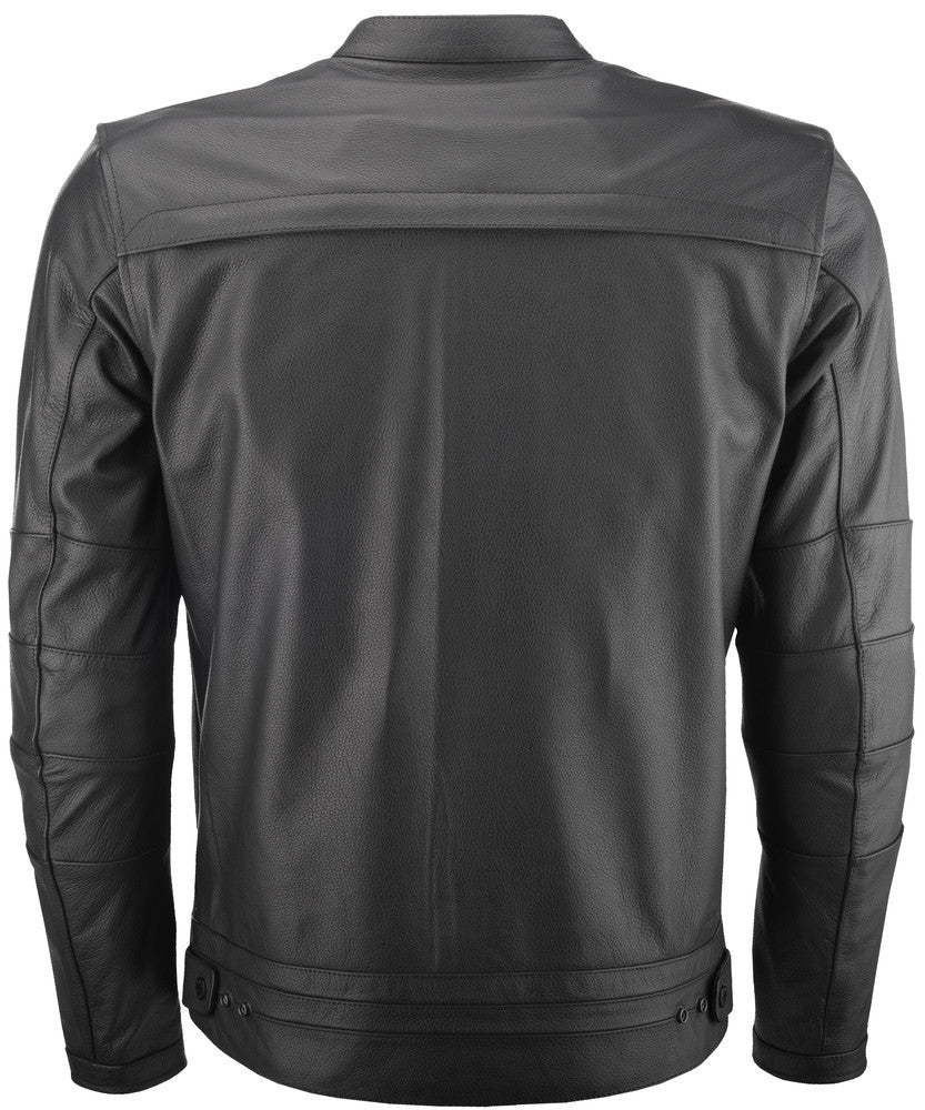 Highway 21 Primer Leather Motorcycle Jacket - back view